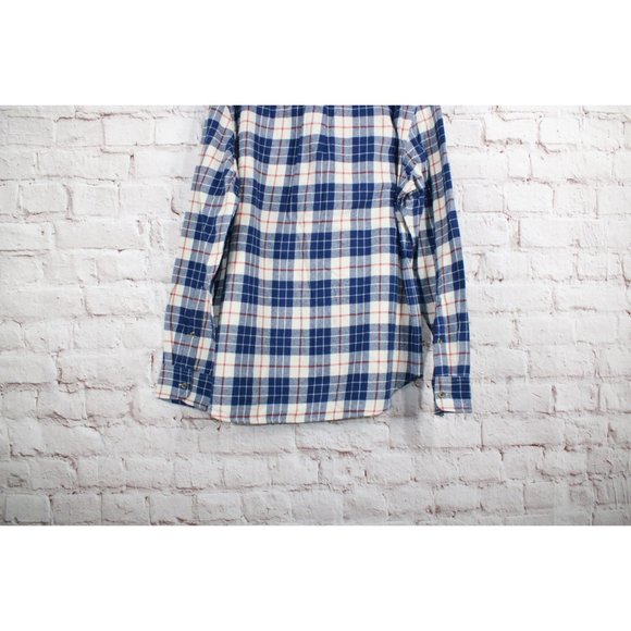 NWT J.Crew Blue Plaid Regular Flannel Cotton Button Down Shirt Size Large - Picture 3 of 11